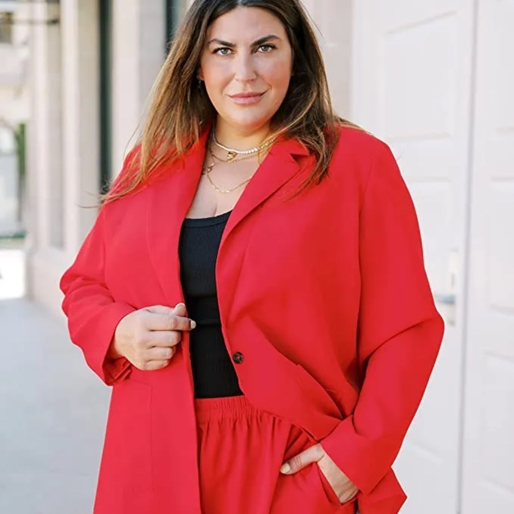 The Drop Flame Red Blazer Jacket by @katiesturino | Large